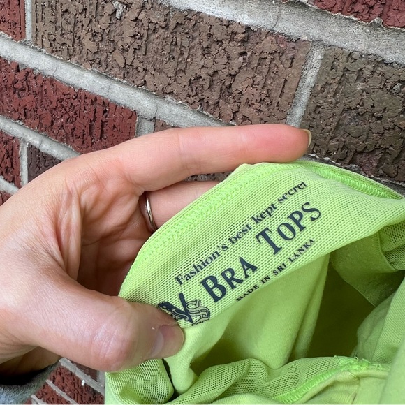 Fashion’s Best Kept Secret Bra Tops Lime Green Halter Spaghetti Strap Top - Picture 4 of 4